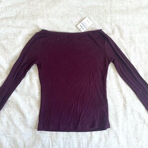 Cotton on burgundy boatneack Long Sleeve Top - Purple